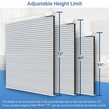 Updated Solar Powered Rechargeable Motorized Smart Blinds(Free Solar Panel) Remote Control, Blackout Electric Cellular Shades, Windows Automatic Honeycomb Blinds - White - View 3