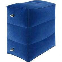 Inflatable Foot Rest Pillow For Plane 3 Layers Adjustable Heights Leg Rest Cushion Toddler Airplane Travel Essentials Multifunctional Airplane Foot Rest For Office Home Travel Navy Blue - Navy Blue - View 1