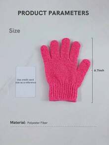 2pcs Exfoliating Gloves, Suitable For Shower, SPA Massage, Body Scrub, Remove Dead Skin, Medium Hardness, Unisex, Double Texture Exfoliating Gloves, Natural Loofah, Body Cleansing Tool, Rose Red - Multicolor - View 6