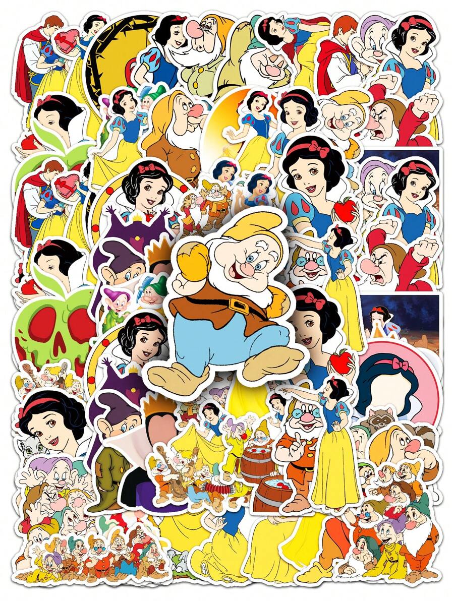 POTDEMIEL 50pcs Mix 23 Inches PVC Cartoon Waterproof Graffiti Stickers
