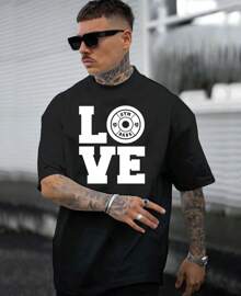 Basic T-Shirt For Working Out Love Gym Fitness Workout T-Shirt - màu đen - Xem 2