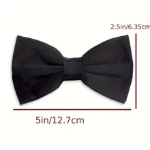 Men's Formal Tuxedo Black Bow Tie - Adjustable, Polyester, Woven For Suit Uniform