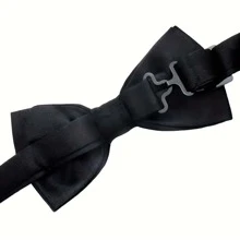 Men's Formal Tuxedo Black Bow Tie - Adjustable, Polyester, Woven For Suit Uniform