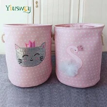 Yiuswoy 35x40cm(13.8x15.7In) Pink Folding Laundry Basket With Cute Rabbit And Bear Design, Thickened Fabric Storage Basket For Clothing, Toys And Miscellaneous Items, Home Decor, Bedroom Storage Dress Pants Shoes Jeans Boots Skirtlaundry Hamper,Washing Basketbathroom Organizer,Basket,Storage Basket,Foldable Laundry Basket