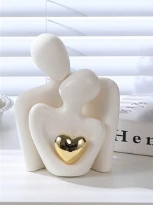 1PC Love Sculpture Ceramic Statue Decoration, Modern Home Decoration, Living Room, Bookshelf, Desk Decoration, Bedroom Bedside Table Decoration, Anniversary Gifts