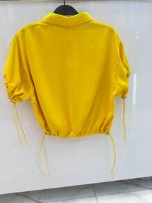 Short Sleeve Shirt J06 - 黃色 - 查看 4
