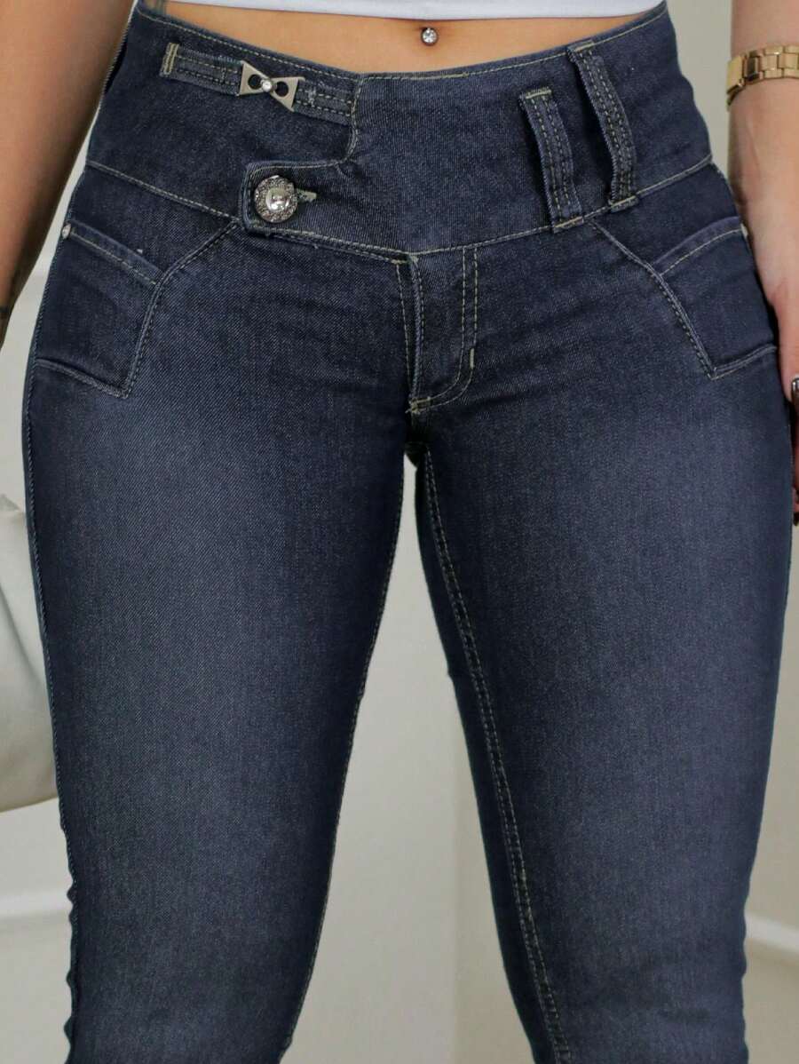 Women Jeans - 藍色 - 查看 1
