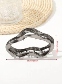 1 chiếc kẹp tóc kim loại rỗng trơn (có vết xước nhẹ là bình thường, kết cấu bên trong ngẫu nhiên), kẹp tóc mùa thu đông, phụ kiện tóc cho nữ, thích hợp cho trang phục đi nghỉ mát, mùa hè, đi biển. - màu đen - Xem 6