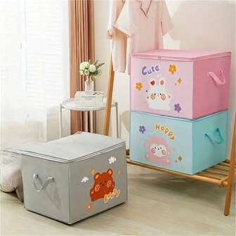 1pc Large Capacity Cartoon Storage Bag With Zipper, Moisture-Proof And Mildew-Proof, Fabric Clothes And Quilt Organizer Bag, For Moving, Cute And Happy Animal Design Room Decor Home Decor Decor Bedroom Decor Decor, Room Decor, Decorations, Decorations, Decor, Storage, Organizer Dress Pants Shoes Jeans Boots Skirtbedroom,Organizer,Organiser,Home Storage,White T Shirt Women,Black Pants Women,Ladies Winter Clothes,Dress,Winter Clothes For Ladies,Elegant Woman Dresses,White Shirt For Ladies,Long Sleeve,White Jumpsuit For Women,Spring Dresses For Women,Spring Outfits For Women,Spring,Spring Clothes,Minimalist,Summer Tops