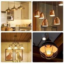Aigostar  Bombilla LED E27 Edison, 8W Equivalente a 57W, Blanco Cálido 2200K, 750 Lúmenes, Bombilla LED Vintage Decorativa A60 de Filamento, No Regulable, Cristal ámbar, Pack 6 - Blanco Cálido - Ver 6