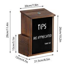 UNHO Rustic Wood Lockable Suggestion Boxes Wall Mounted Comment Collection Ballot Charity Box - Style 2 - View 5