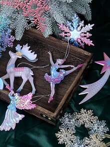 1 đồ trang trí Giáng sinh Acrylic nhiều màu, Đồ trang trí treo cây thông Noel, Tuần lộc, Người tuyết, Bông tuyết, Mặt dây chuyền vòng hoa, Đồ trang trí Giáng sinh, Trang trí tiệc tại nhà - Nhiều màu - Xem 6