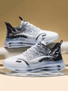 L.S.W.P 男女通用运动跑步鞋，休闲轻便透气防滑运动鞋，适合旅行，时尚厚底减震男士跑步鞋（尺码偏小，建议选购大一码） - 黑與白 - 查看 7