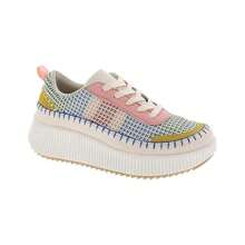 Women's Lace Up Platform Sneakers Comfortable Fashion Sneaker Low Top Walking Shoes Sonia - 黑色 - 查看 10