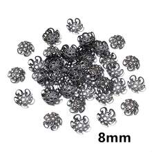 100 件 8/9 毫米古铜色金色银色花朵隔珠串饰，适用于 DIY 串珠手链项链珠宝制作配件