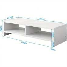 Wood Monitor Stand Riser,Monitor Stand 2 Tiers Computer Monitor Riser,Computer Stand,Laptop Stand With Storage Shelf For Home And Office,Black(W500x D200 X H132mm) - White - View 2