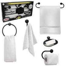 5 Piece Round Bathroom Set Black | Japi - 黑色 - 查看 2