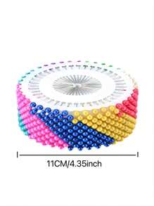 480pcs Set Headscarf Pins, Scarf Clips, Colorful Faux Pearl Head Pins Women Brooch - A - View 6