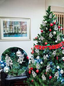 10 Cái-Cành Quả mọng Lấp lánh Giáng sinh, Cành Quả mọng Đỏ Nhân tạo, Thân Cây Holly, Đồ trang trí Cây thông Noel Tự làm, Vòng hoa Giáng sinh, Quà tặng, Đồ trang trí Nhà ngày lễ-Bạc, Ngày lễ tình nhân, Quà tặng - Bạc - Xem 5