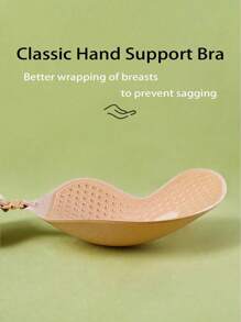 2 pares de sujetador adhesivo, invisible, con efecto push-up, elevador de senos de silicona, sin espalda, cubre-pezones autoadhesivos, sujetador sin tirantes con forma de mango - Multicolor - Ver 12