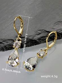 1 Paar luxuriöse Ohrringe mit kubischem Zirkonia Tropfen für Frauen für Hochzeit Verlobung Jahrestag Party Schmuck Valentinstag Geschenk Valentinstag