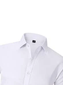1pc Men's Solid Color Casual Business Shirt - As A Gift