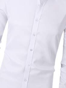 1pc Men's Solid Color Casual Business Shirt - As A Gift