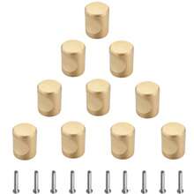 10 piezas de pomos cilíndricos de plástico para cajones, armarios, guardarropas y cómodas con un solo orificio, con tornillos, decoración para cocina, baño y hogar - Multicolor - Ver 3