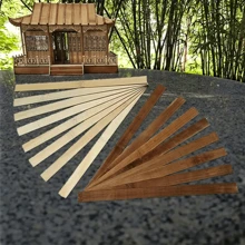 50 Stücke 30*1cm/11,81*0,39 Zoll Natürlich/Verkohlt Flache Bambus Holz Streifen Kombination Verkohlt Bambus Holz Bau Modell Material Holzprodukt Konstruktion Harte Textur