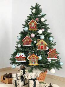 Gingerbread House Ornaments Tree Decoration 6/12pcs Gingerbread House Decorations Hanging Ornaments For Holiday Tree Home Decor Best Gifts Birthday Christmas Decorations Room Decor Christmas Winter Christmas Decorations Home Christmas Gifts Christmas Decor - Multicolor - View 6