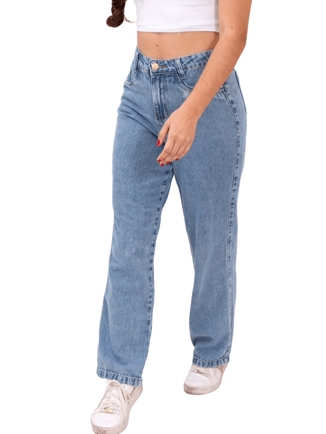 Shein Women's Wide Leg Marbled Jeans, Thick Fabric, High Waist - 燧石 - 查看 1