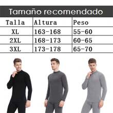 Ropa térmica de otoño e invierno para prevenir el frío ropa térmica de hombre pantalón + camiseta 1 juego - Gris Claro - Ver 3