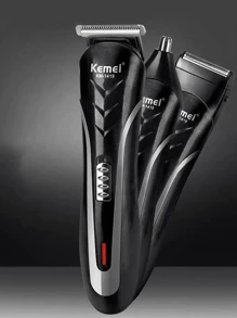 Kemei 科美专业高品质充电式多功能电动理发器 KM-1419 男士家用剃须刀、理发器、鼻剪三合一 - 黑色 - 查看 2
