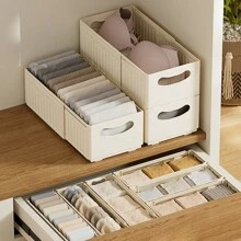 Contemporary Plastic Expandable Kitchen Cabinet Organizer Bins - Pull-Out Storage Boxes With Handles For Snacks, Spice Jars, And Home Organization Can Store Underwear, Cd, Remote Control, Socks, Magazines, Stationery, Mobile Phone, Paper Towels, Extensive, Cosmetics, Bra, Medicine, Toys, Sundries Specifications Large Size Room Decor Home Decor Fall Decor Bedroom Decor  Halloween Decor,Room Decor,Christmas Decorations, Halloween, Halloween Decorations,Christmas, Halloween Decor,Christmas Decor,Fall Decor,Christmas Decor,Storage,Organizer