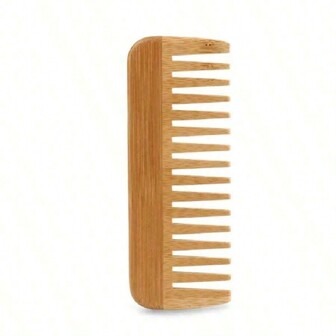 2pcs Natural Bamboo Wide Teeth Comb, Anti-Static, Suitable For All Hair Types Hair Brush, Hair Clips, Hair Accessories, Back To School Supplies