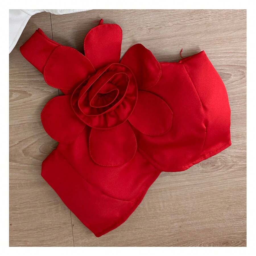 Cropped Flower Summer 2025 - 紅色 - 查看 1