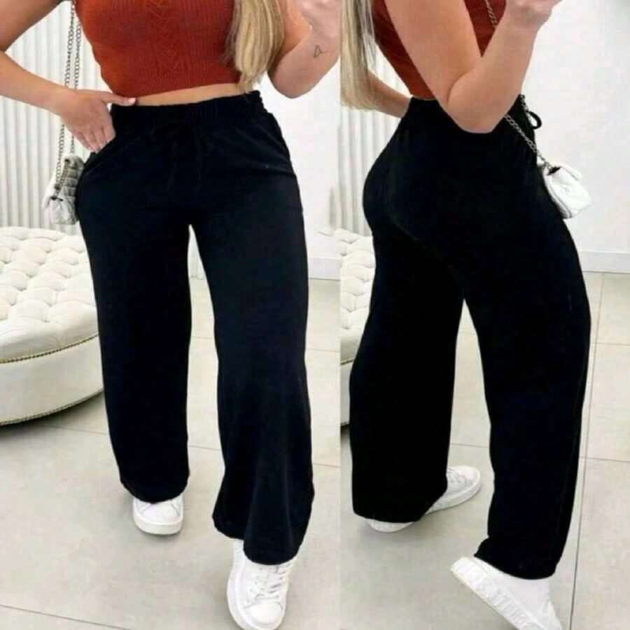 Winde Leggings Pants With Fleece - Negro - Ver 1