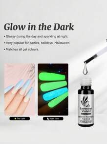 Lavender Violets Gel-Nagellack-Set 6 Pcs UV-Nagellack LED Soak-Off mit Non-acid PH Bond,5 in 1 Builder Base,Nail Blooming Gel,Glow In The Dark,Glossy & Matte Top Coat Builder Gel C201