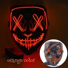 新款LED V形发光面具 - 恐怖面具、角色扮演面具、派对氛围营造用品、派对恶作剧道具、魔术道具、节日活动配件、恶作剧装饰面具、派对化妆舞会3种灯光模式、家庭派对玩具、男女节日道具配件、圣诞节万圣节嘉年华复活节服装面具、精美礼物（不含电池）、圣诞节 - 彩色 - 查看 10