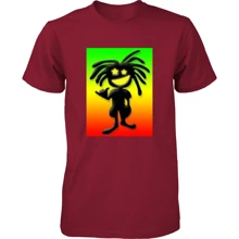 T-Shirt Men's Women's Shirt Reggae Doll Launch C56 - 酒紅色 - 查看 2