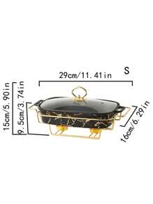 1 zestaw ceramicznych talerzy świątecznych do jadalni, użytku domowego, naczyń kuchennych, blachy do pieczenia, garnka izolacyjnego, garnka do zupy z pokrywką i żelazną ramą, odpowiednich do chleba, indyka, sera, pizzy, na zewnątrz, na wesele, imprezę, prezent, urodziny, gotowanie owoców morza na Boże Narodzenie, prezent na Święto Dziękczynienia, Święto Plonów, obiad rodzinny