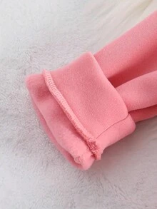 Girls' Pink Hooded Jacket Set, Girls Winter Clothes, Casual And Comfortable Button-Down Jacket, Suitable For Young Girl Winter Clothes Girls