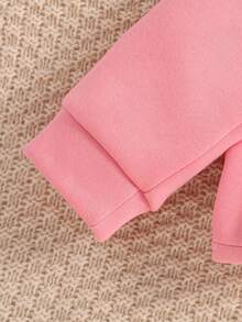 Girls' Pink Hooded Jacket Set, Girls Winter Clothes, Casual And Comfortable Button-Down Jacket, Suitable For Young Girl Winter Clothes Girls