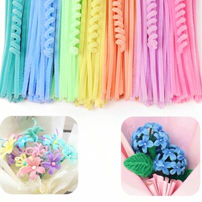 100/200/300pcs Macaron Twist Texture Pipe Cleaners, 7 Colors Pipe Cleaners, 6mm X 11.8" Pipe Cleaners, Macaron Color Pipe Cleaners, Art Pipe Cleaners, Bulk Pipe Cleaners, For Creative Home Decor, Arts And Crafts Projects