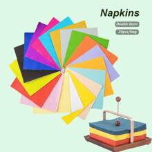 20 件/袋彩色餐巾，33 厘米见方，2 层纸，适用于派对、家庭、厨房、户外用餐、生日、红色、白色、金色、银色、黑色、亮黄色、橙色、紫色、粉色、深蓝色、多色可选、圣诞节 - 紅色 - 查看 10