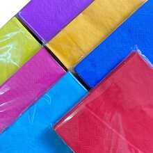 20 件/袋彩色餐巾，33 厘米见方，2 层纸，适用于派对、家庭、厨房、户外用餐、生日、红色、白色、金色、银色、黑色、亮黄色、橙色、紫色、粉色、深蓝色、多色可选、圣诞节 - 紅色 - 查看 4