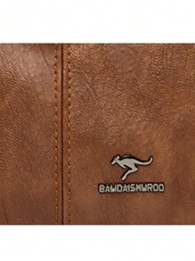 大容量软皮女士单肩斜挎包时尚女士手提包多功能软皮背包 - 棕色 - 查看 11