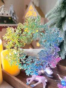 1 đồ trang trí Giáng sinh Acrylic nhiều màu, Đồ trang trí treo cây thông Noel, Tuần lộc, Người tuyết, Bông tuyết, Mặt dây chuyền vòng hoa, Đồ trang trí Giáng sinh, Trang trí tiệc tại nhà - Nhiều màu - Xem 13