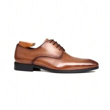 Men's Business Casual Dress Oxfords Formal Lace-Up Shoes For Office, Parties, And Daily Wear - màu nâu - Xem 1