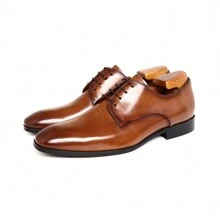 Men's Business Casual Dress Oxfords Formal Lace-Up Shoes For Office, Parties, And Daily Wear - màu nâu - Xem 7